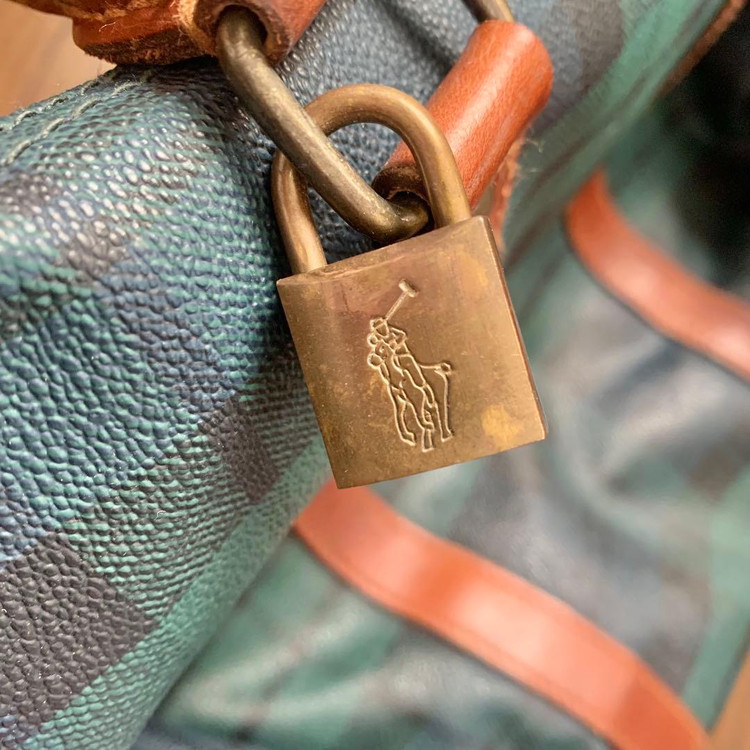 ラルフローレン ボストンバッグ 旅行用 南京錠 ブラシ ネームタグ付