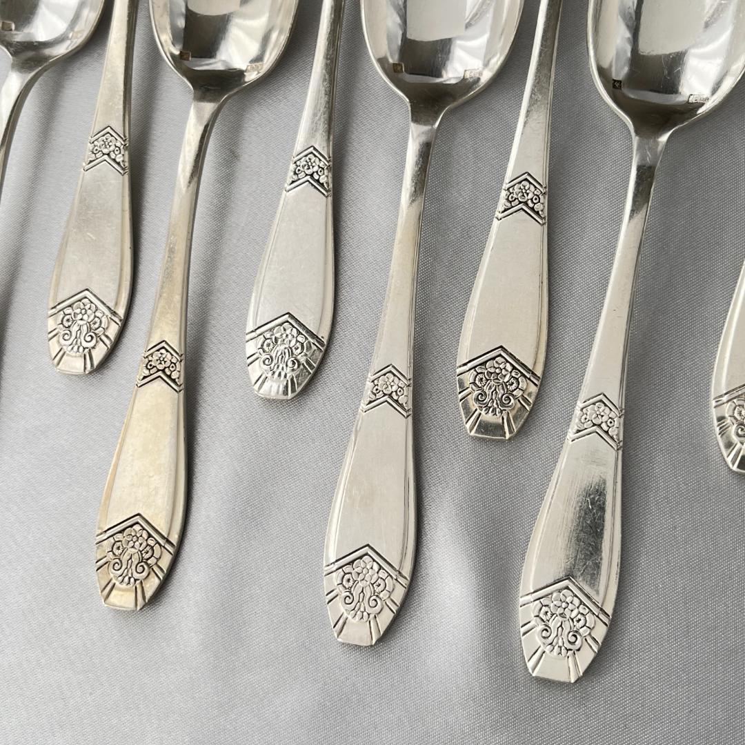 【仏蘭西】 アールデコ コーヒースプーン 12本 14.5cm ケース