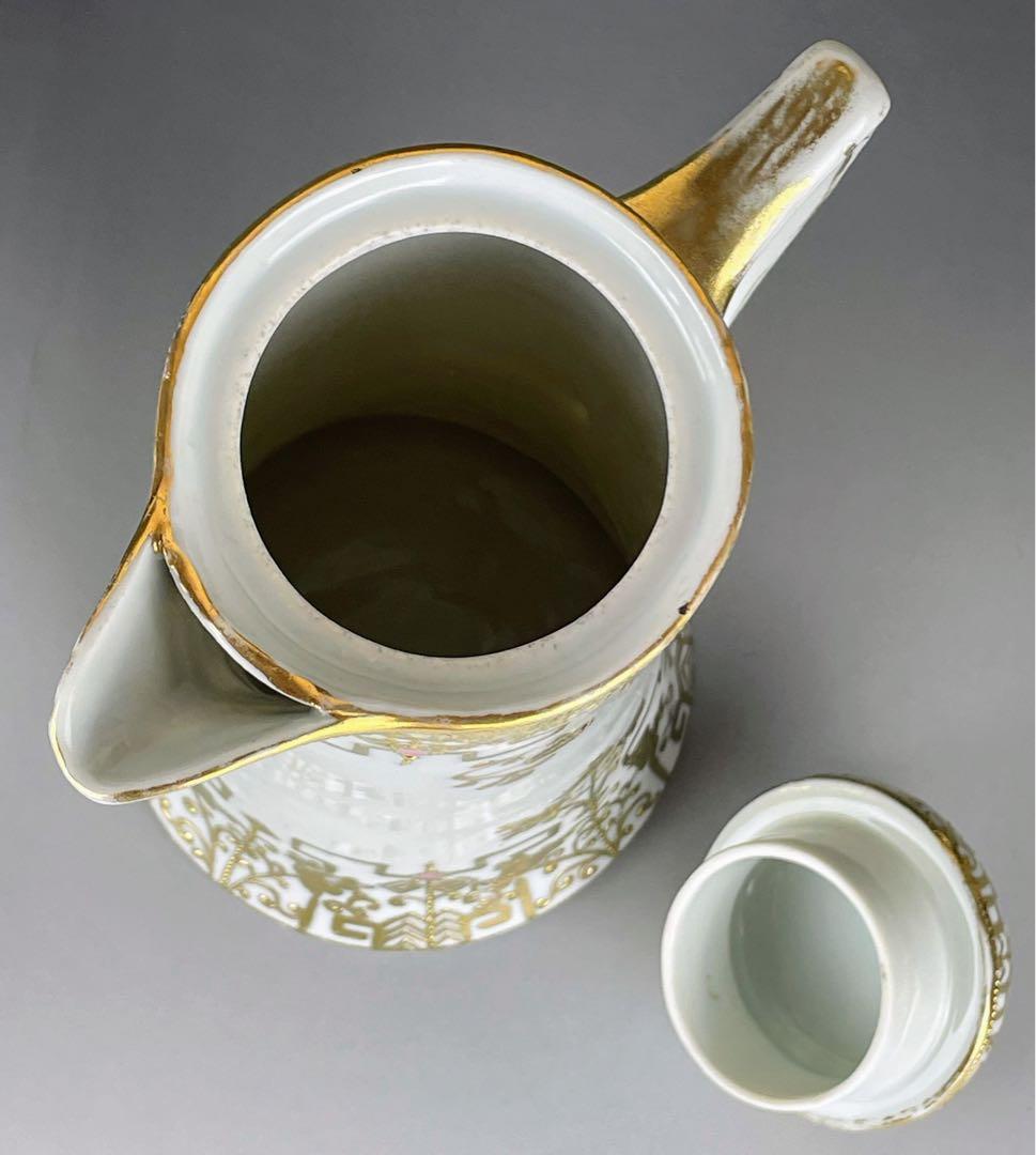 オールドニッポン アールヌーボー様式 金盛り チョコレートポット ゴールド