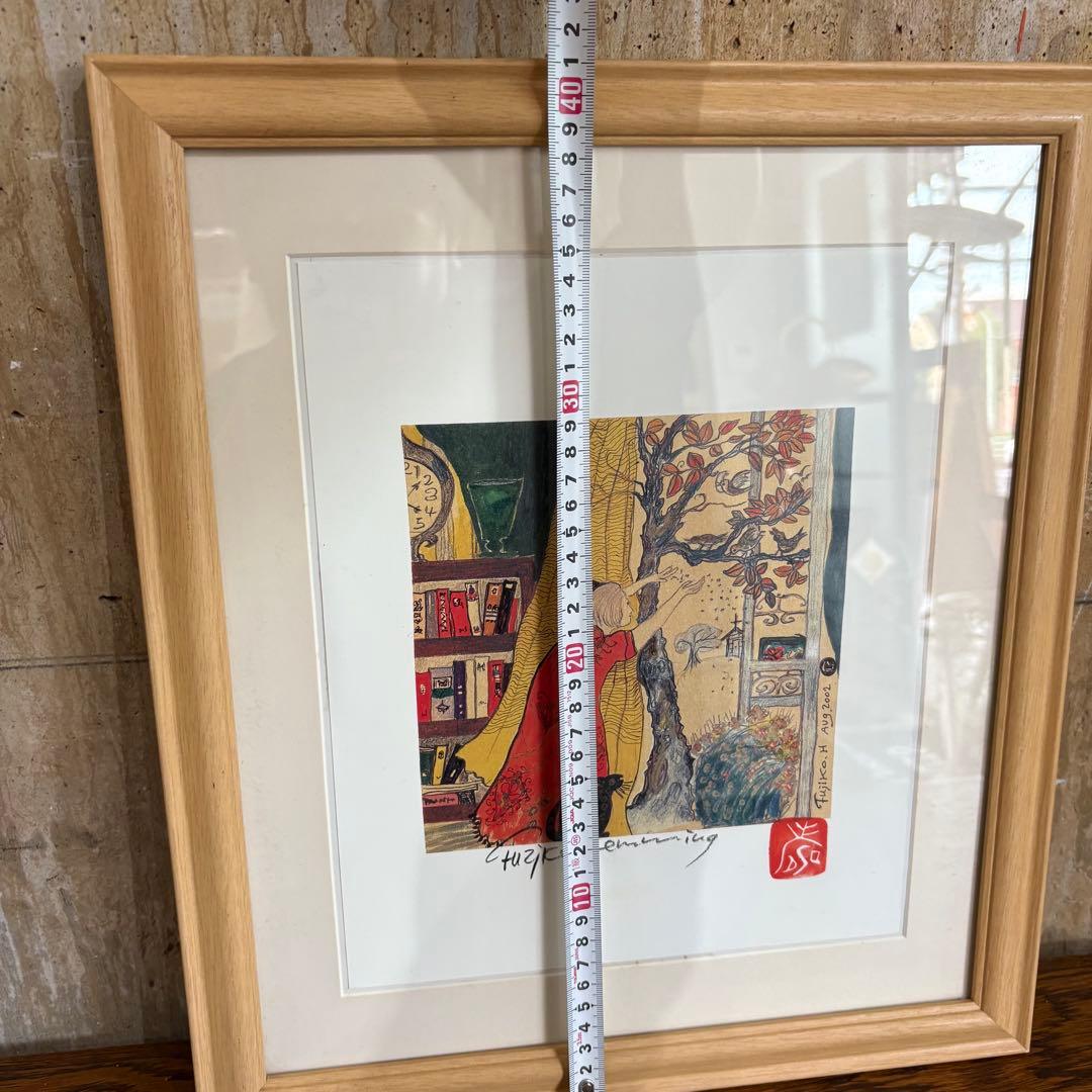 フジコヘミング　FEEDING 餌撒き　リトグラフ　絵画　版画　ウルちゃん