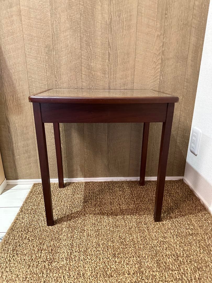 ネストテーブル　木製　ガラス天板　アンティーク