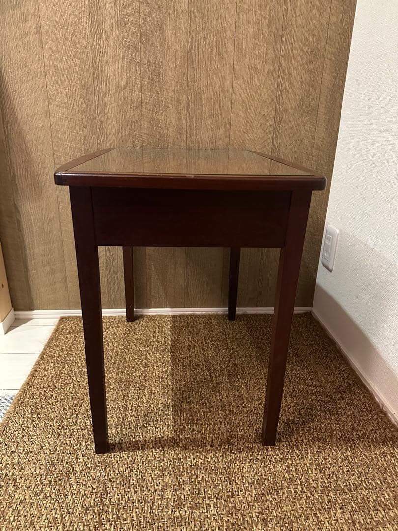 ネストテーブル　木製　ガラス天板　アンティーク