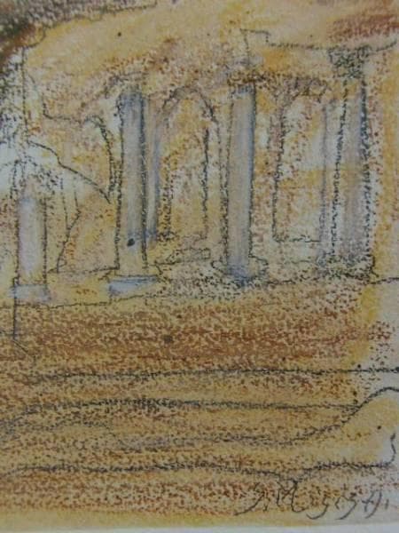 三岸節子、【タオルミナ（シシリー）】、希少なデッサン・画集画