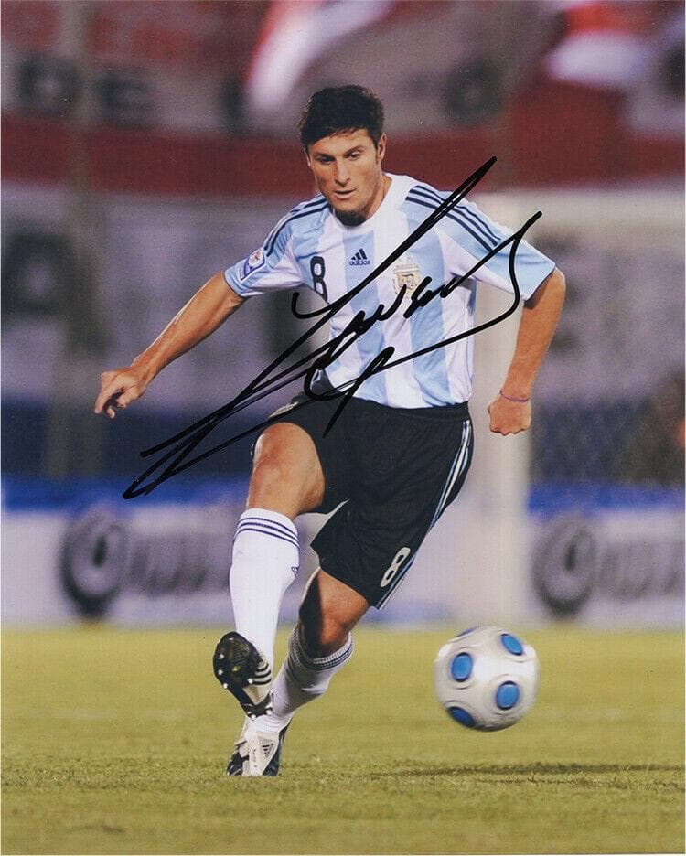 直筆サイン入り写真 ハビエル・サネッティ サッカーアルゼンチン SA鑑定済