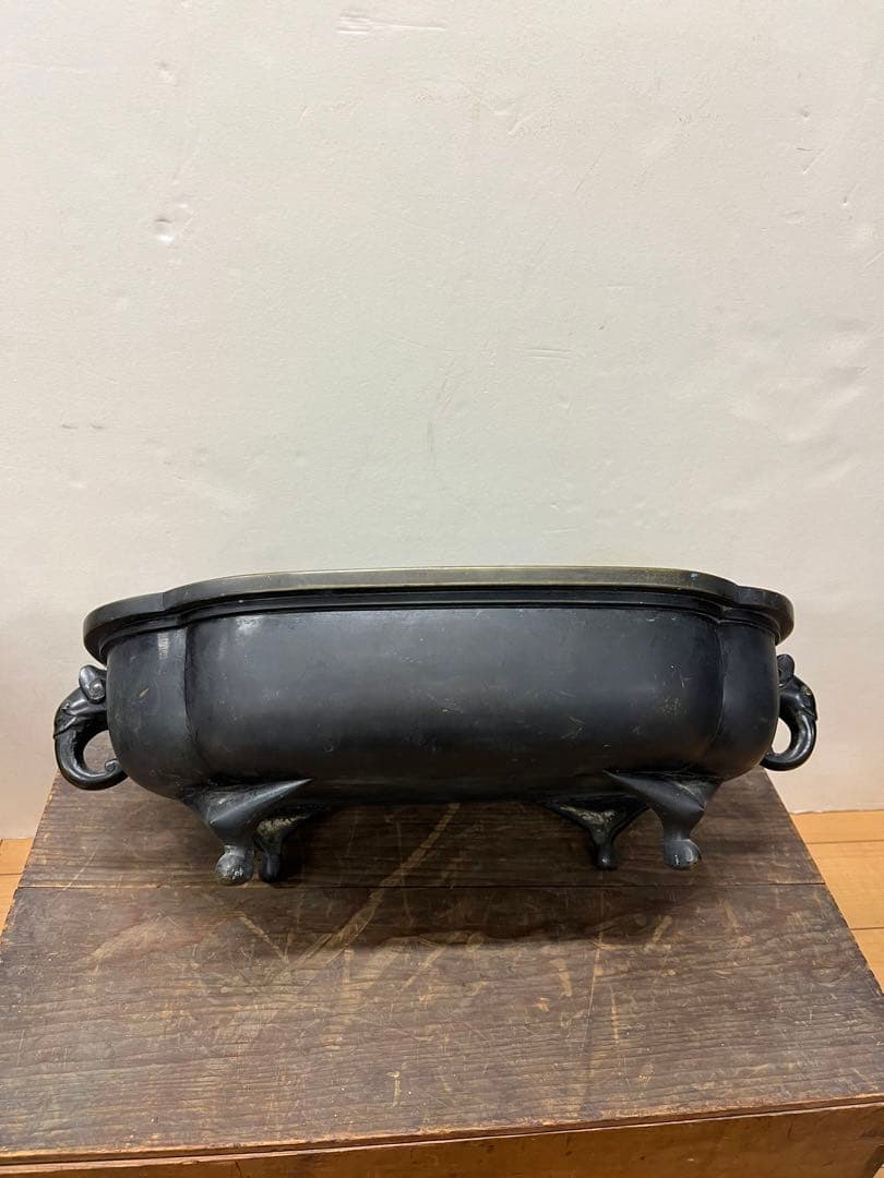 時代金工 古銅 水盤 特大 送料込み