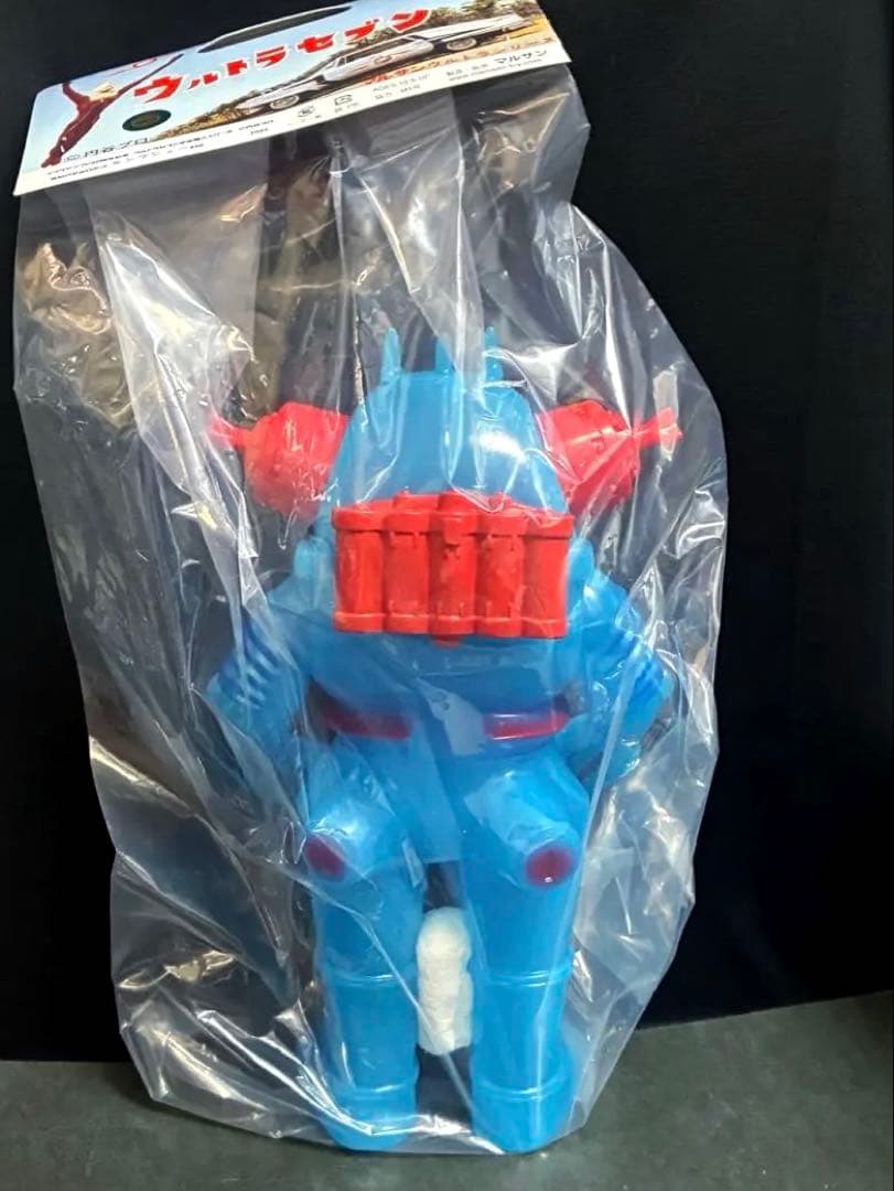 特大■ マルサン 宇宙ロボット キングジョー 450 ソフビ ブルーver'