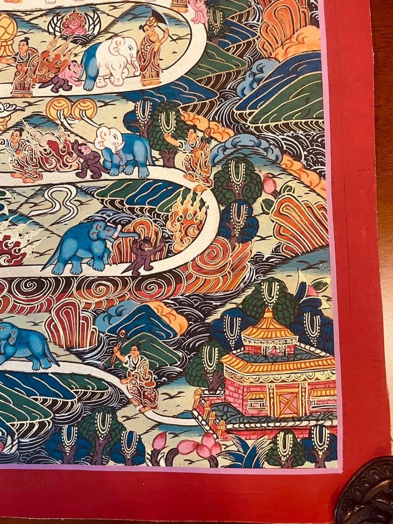 チベット密教 天国への道 曼荼羅（マンダラ）タンカ【新品・一点物】肉筆画 15