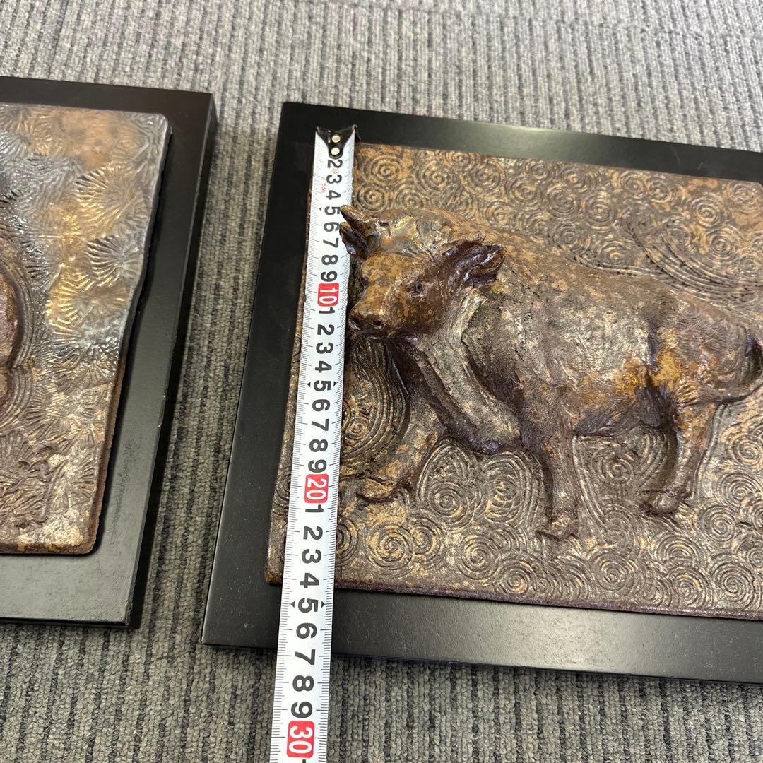 常滑焼，小西洋平，ウサギと牛の浮彫