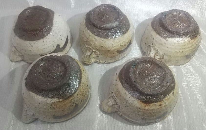 中川自然坊 【 粉引唐津 片口向付 】 五客 茶道具 懐石道具 共箱 743