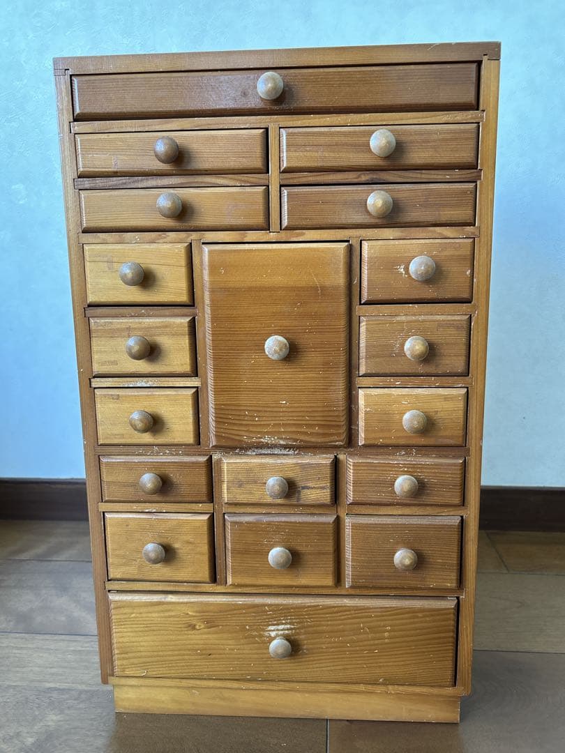 昭和レトロ 木製薬箱 ミニチェスト 箪笥 引き出し収納