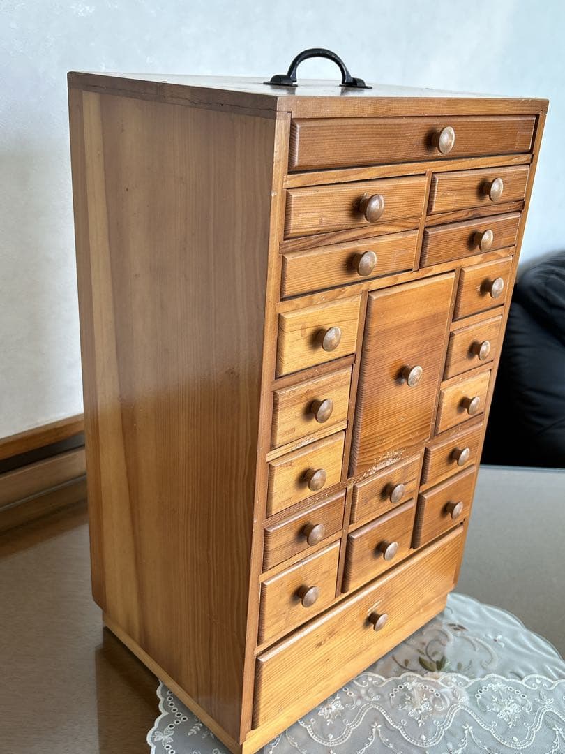 昭和レトロ 木製薬箱 ミニチェスト 箪笥 引き出し収納