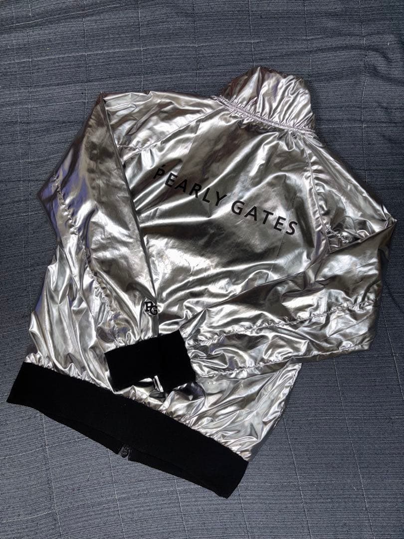 （超美品）パーリーゲイツ、プラチナシルバー、ジップジャケット、ブルゾン、サイズ0