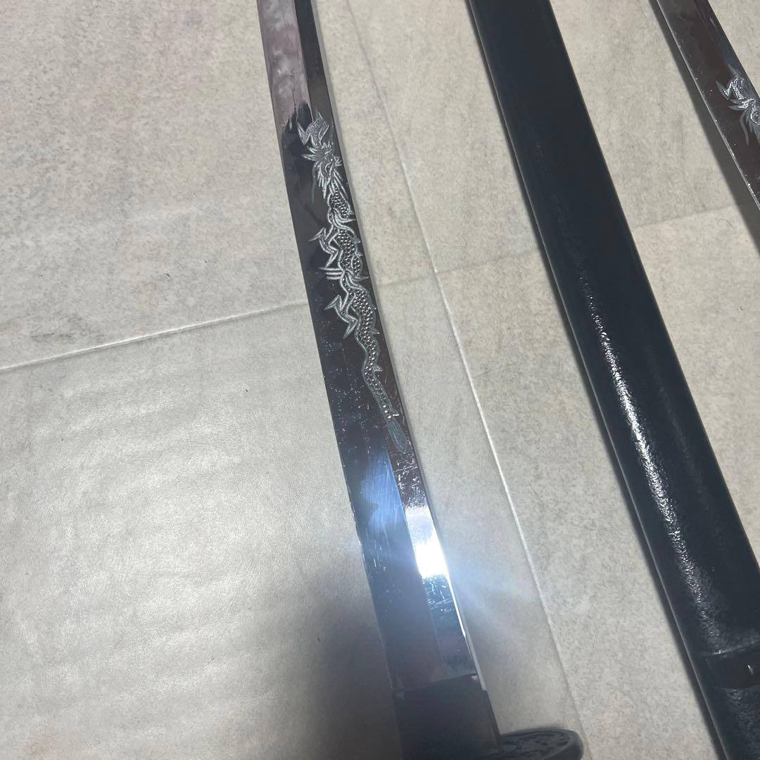 模造刀　波紋模様 ドラゴン彫刻