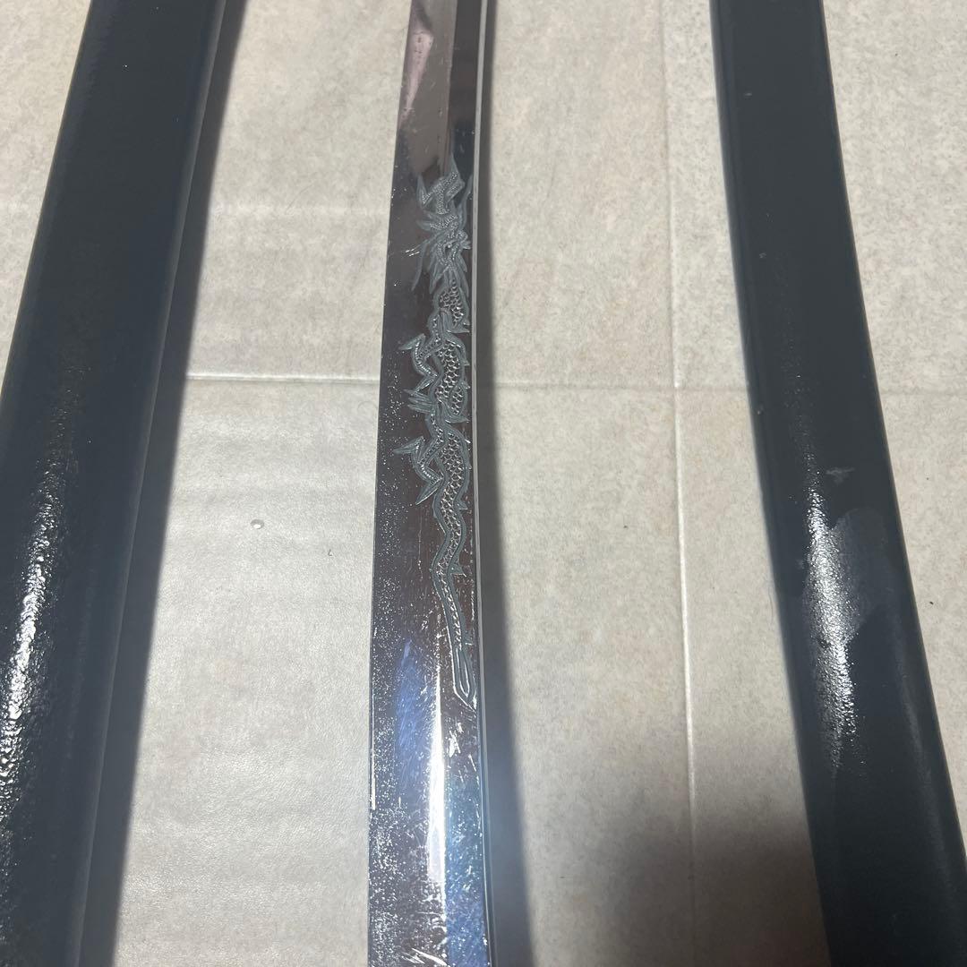 模造刀　波紋模様 ドラゴン彫刻