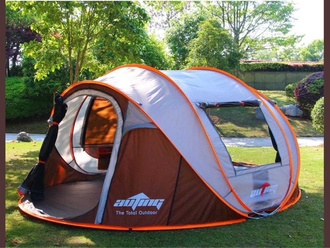 ★1秒設営★ 通気性良い 超簡単設営ワンタッチテント ファミリー5人用