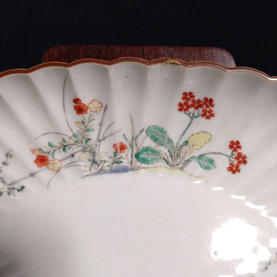 古伊万里柿右衛門様式草花文長皿