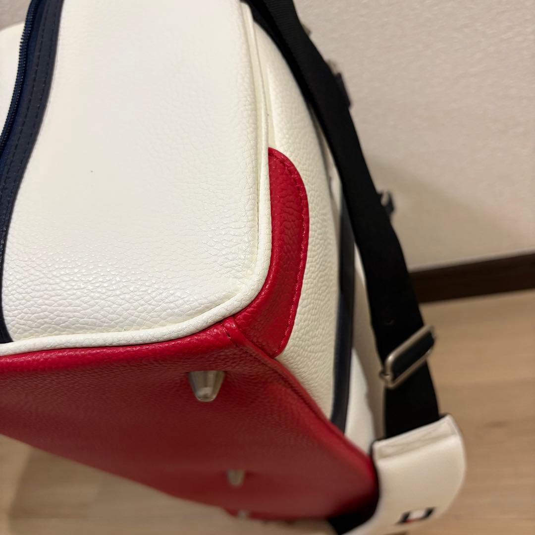 美品【トミーヒルフィガーゴルフ】ボストンバッグ ホワイト