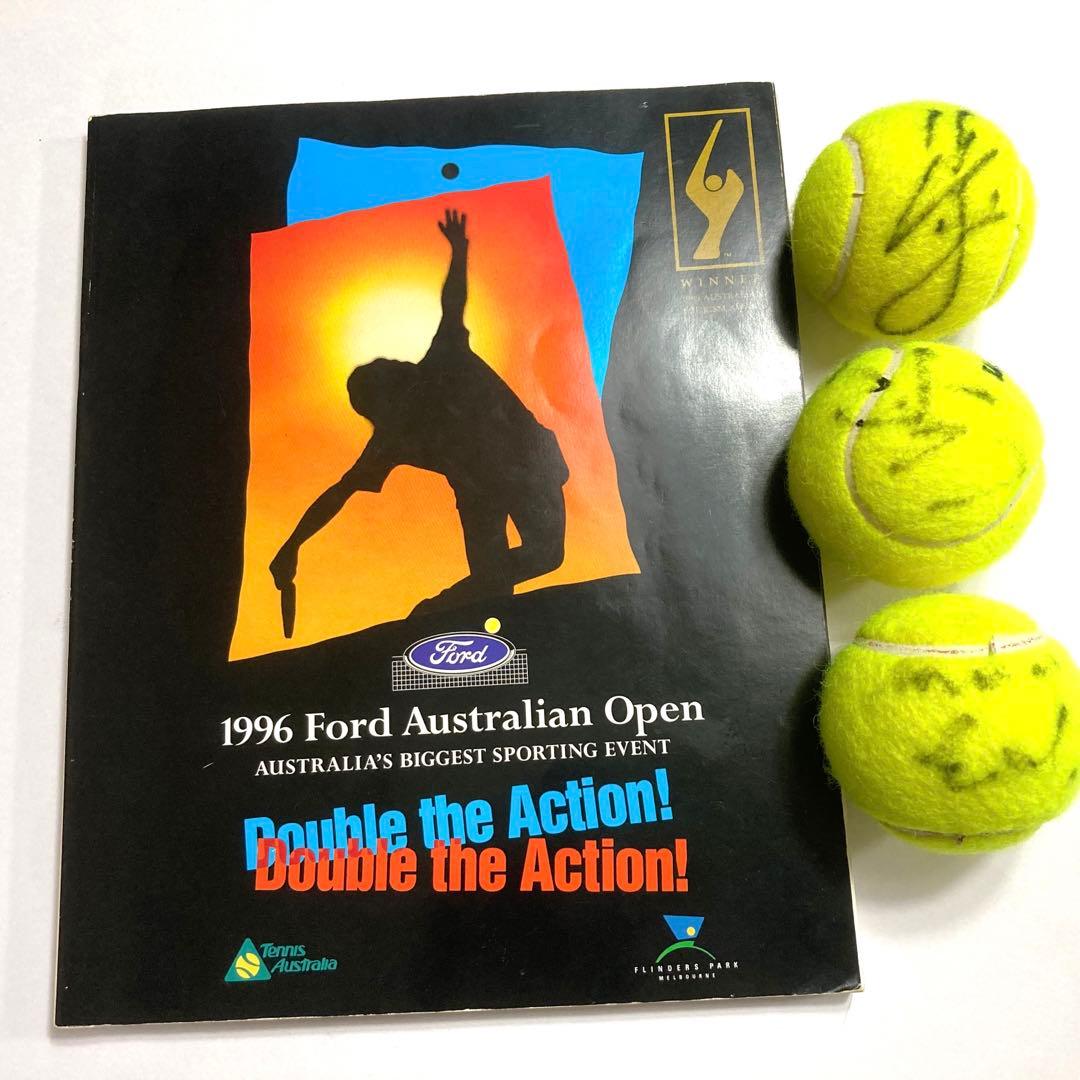 全豪OPテニス本　伊達公子選手など5名の直筆サインボール