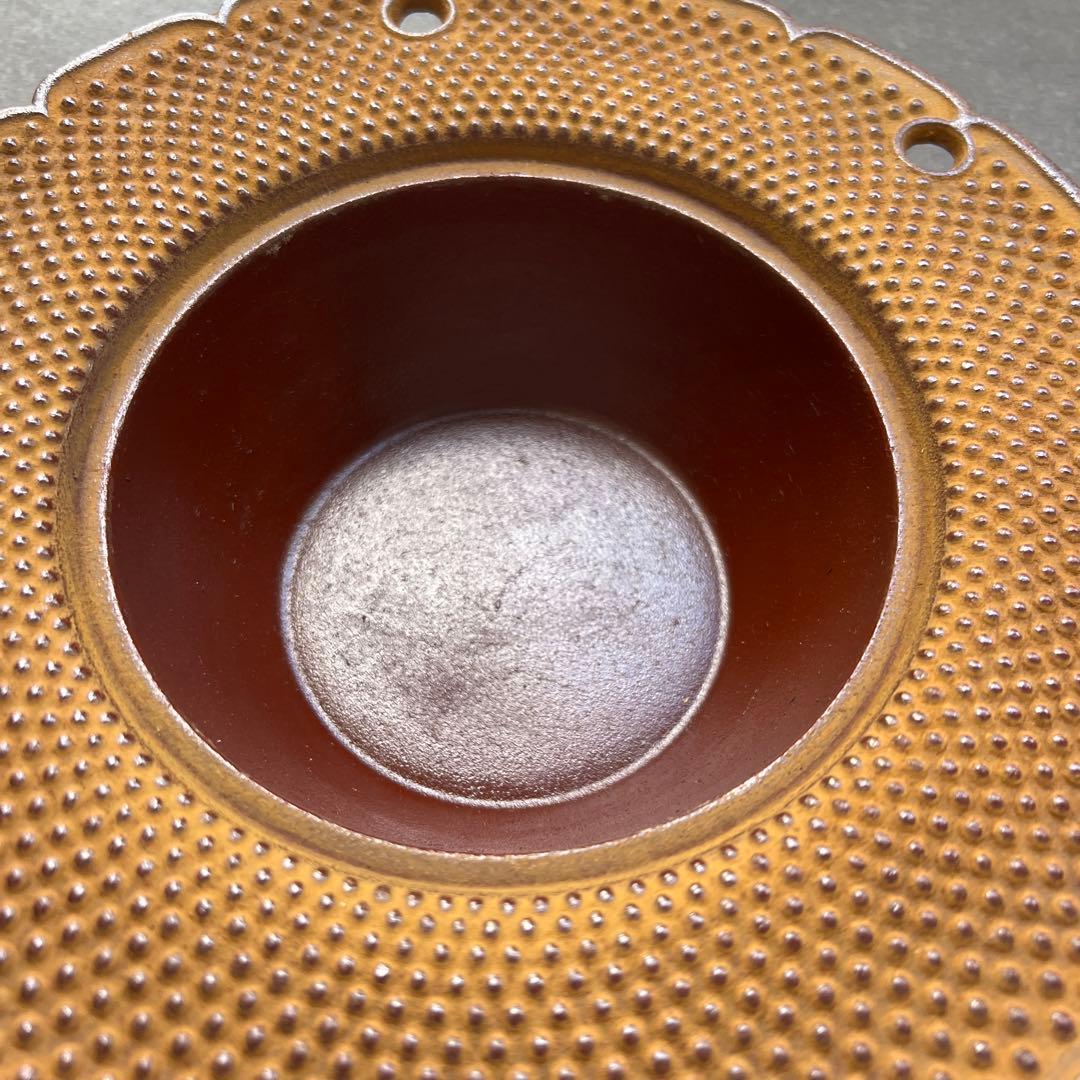 鋳鉄製 花柄灰皿　22.2センチ　南部鉄器　応接室　灰皿　大型