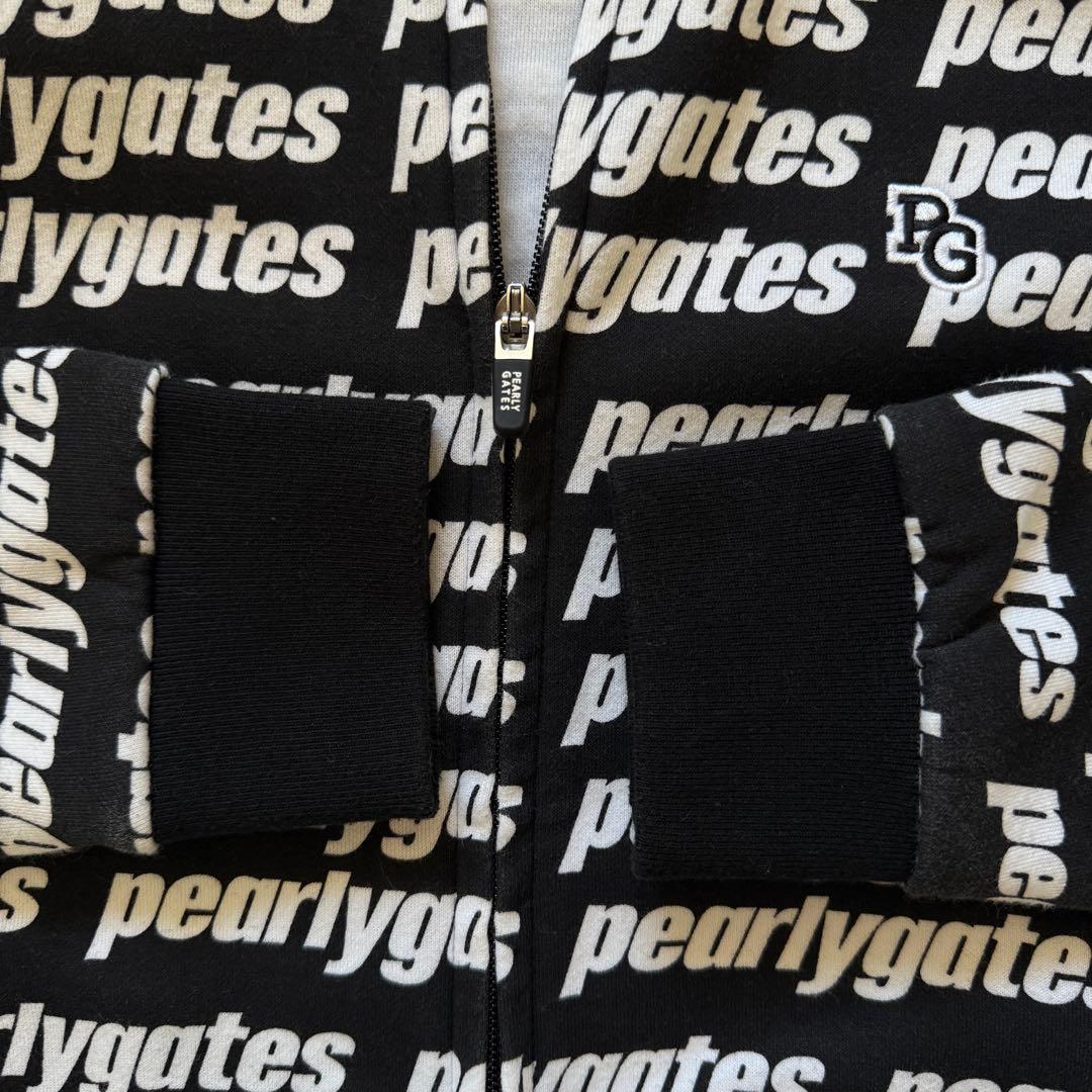 美品　パーリーゲイツ　ジャケット　ブルゾン　総柄　黒　白　M〜L相当　4