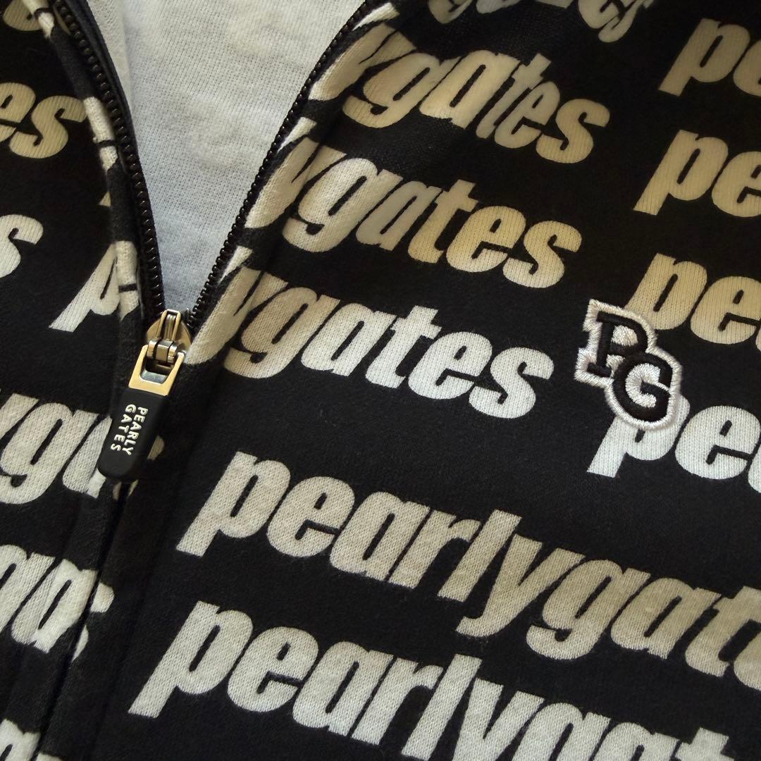 美品　パーリーゲイツ　ジャケット　ブルゾン　総柄　黒　白　M〜L相当　4