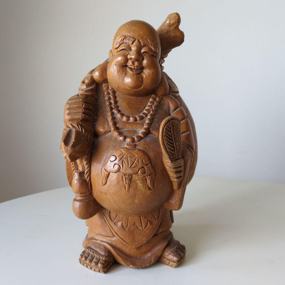 ★断捨離バーゲン 超特価セール★薫作 開運 木彫り 布袋尊 七福神 開眼成就
