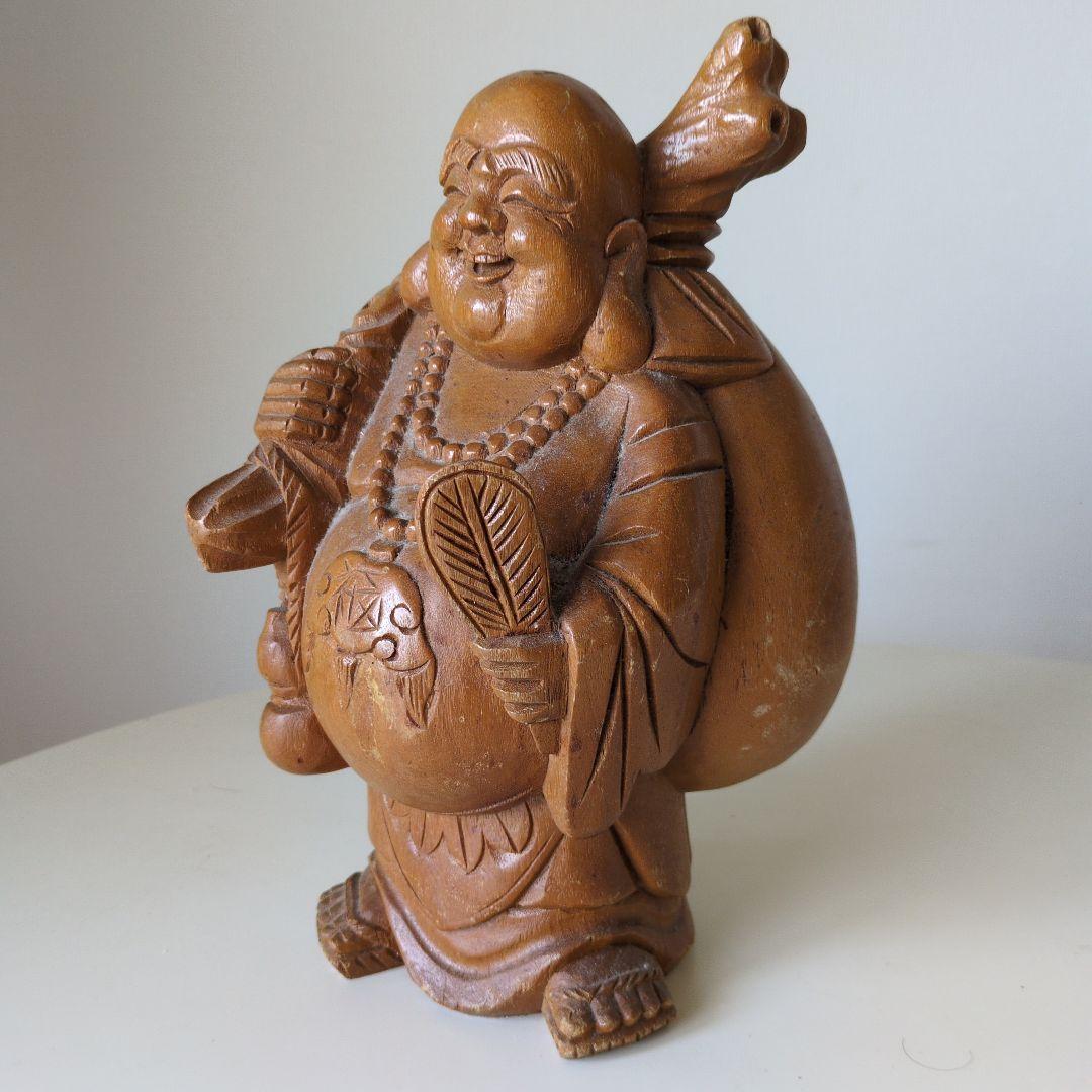 ★断捨離バーゲン 超特価セール★薫作 開運 木彫り 布袋尊 七福神 開眼成就