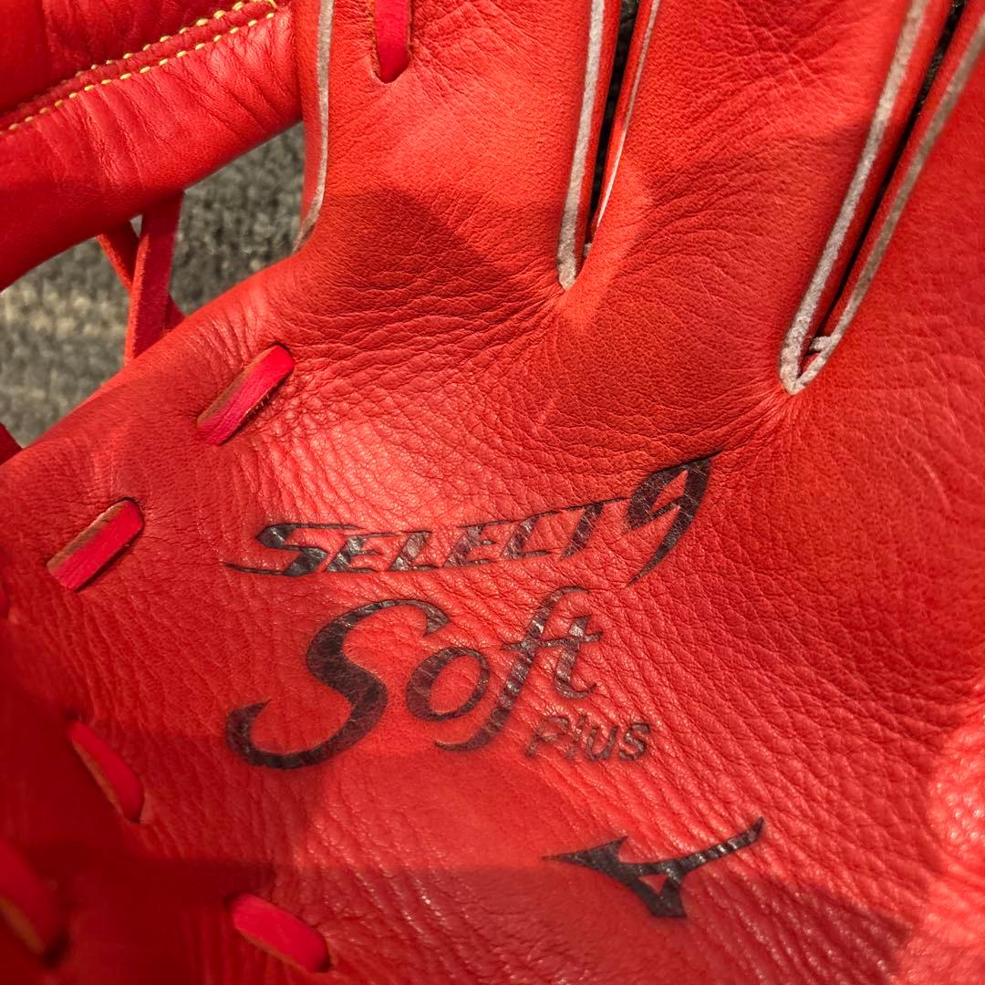 ★即戦力 軟式用グローブ Mizuno セレクト9Soft レッド 美品★