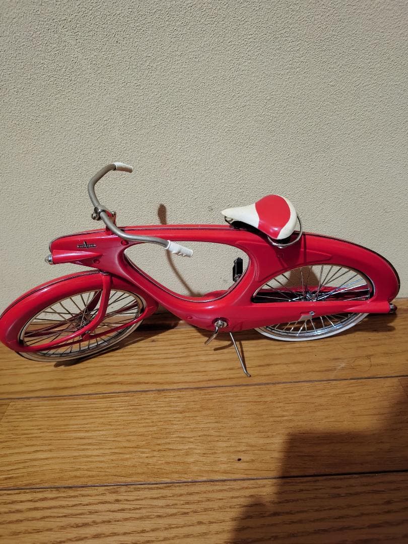 クラシック赤自転車モデル 約30cm スタンド付き