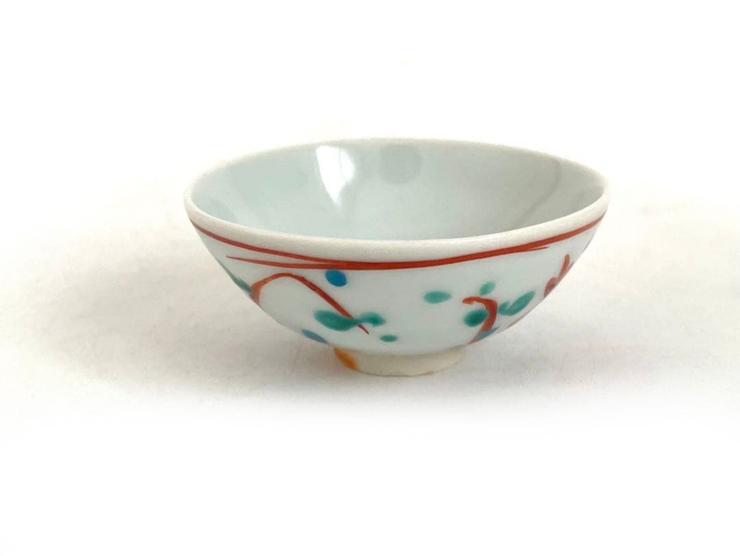 陶芸家　人間国宝　加藤卓男　酒杯　酒器　酒盃　猪口　赤絵　共箱　重要無形文化財