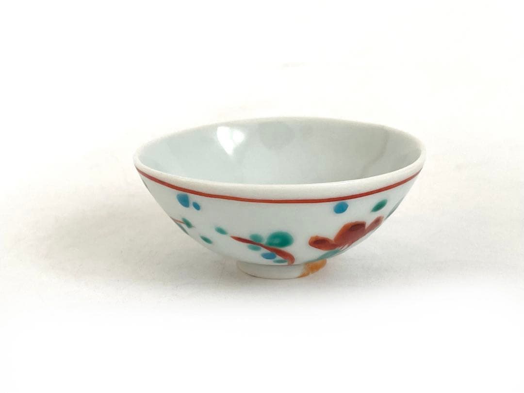 陶芸家　人間国宝　加藤卓男　酒杯　酒器　酒盃　猪口　赤絵　共箱　重要無形文化財