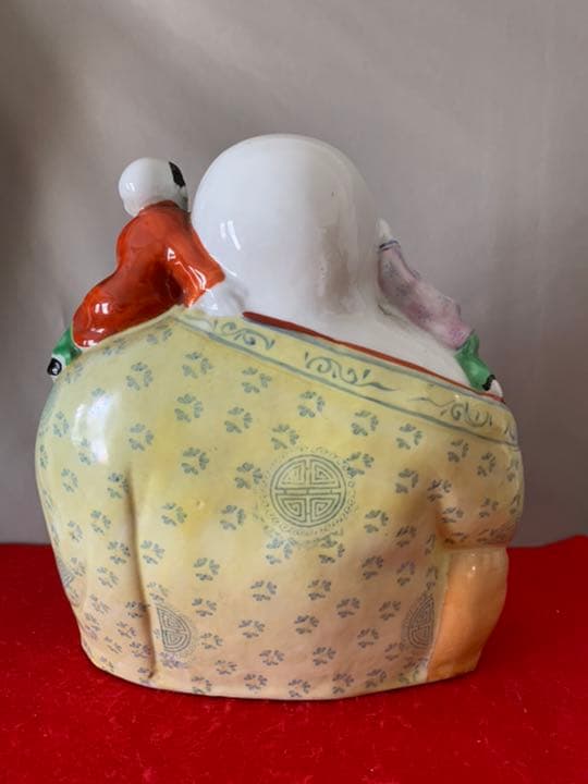 置物　弥勒佛 粉彩人物