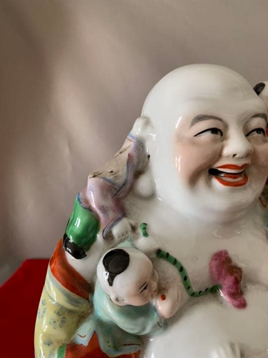 置物　弥勒佛 粉彩人物