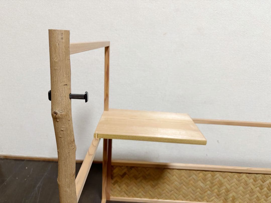 ほぼ未使用 茶道具 黒田宗傳造 竹アジロ台目棚 風炉先屏風 堀内宗完兼中斎書付