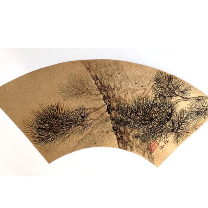 掛軸☆野々村源景☆　扇面「老 松」良好！