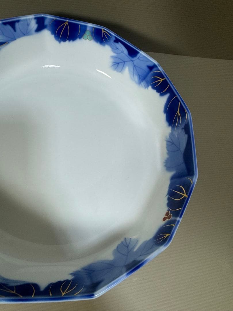 2274 深川製磁　葡萄瑠璃　大鉢　25cm  金彩