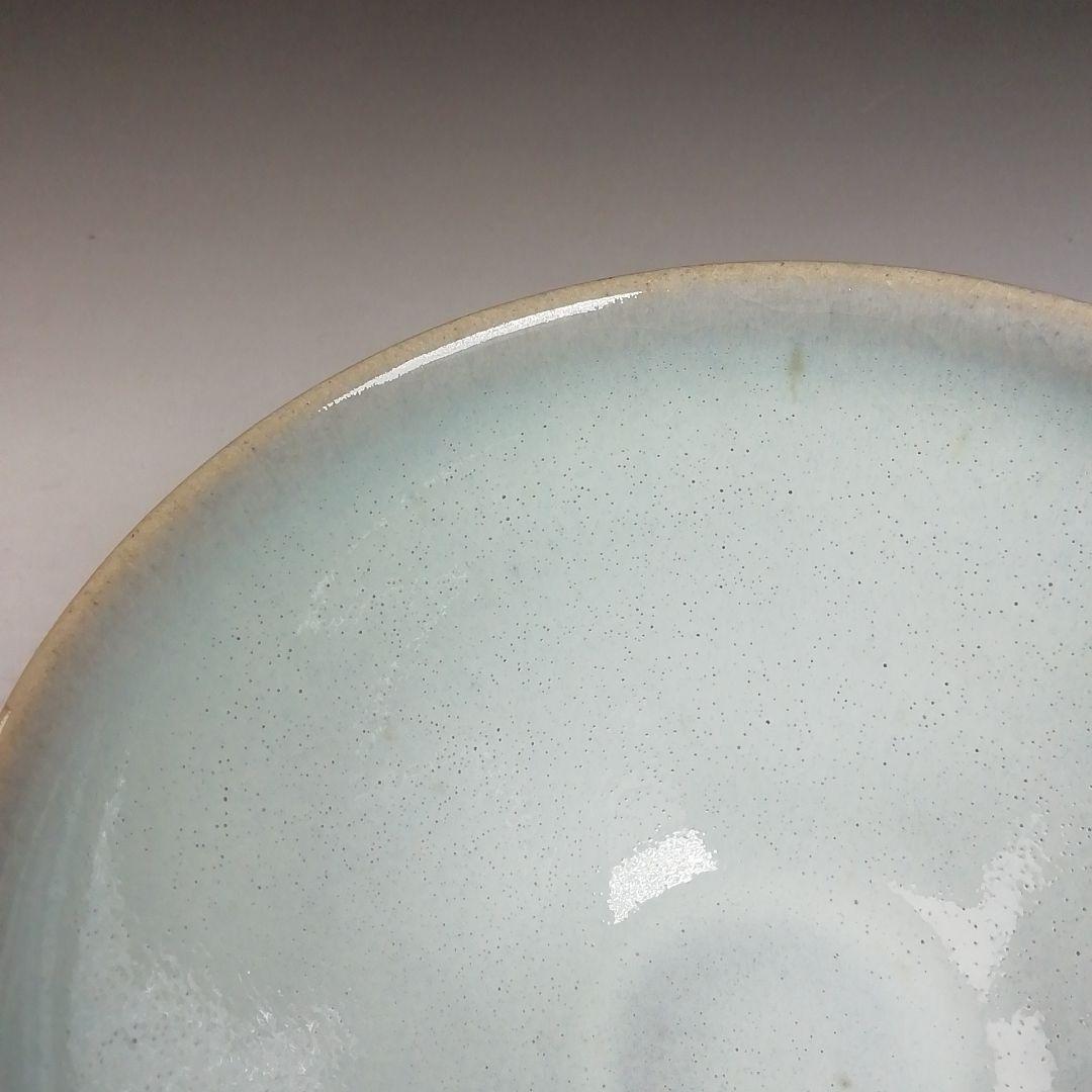 Ｗ１６１　茶碗　『白天目　茶碗』『古狭間窯　加藤菁山 作』『仕覆付』共箱　茶道具