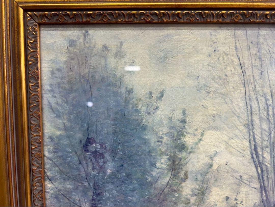 庄*い様 SI125 カミーユ・コロー「ボーヴェ近くの朝」複製画 証明書付き 額