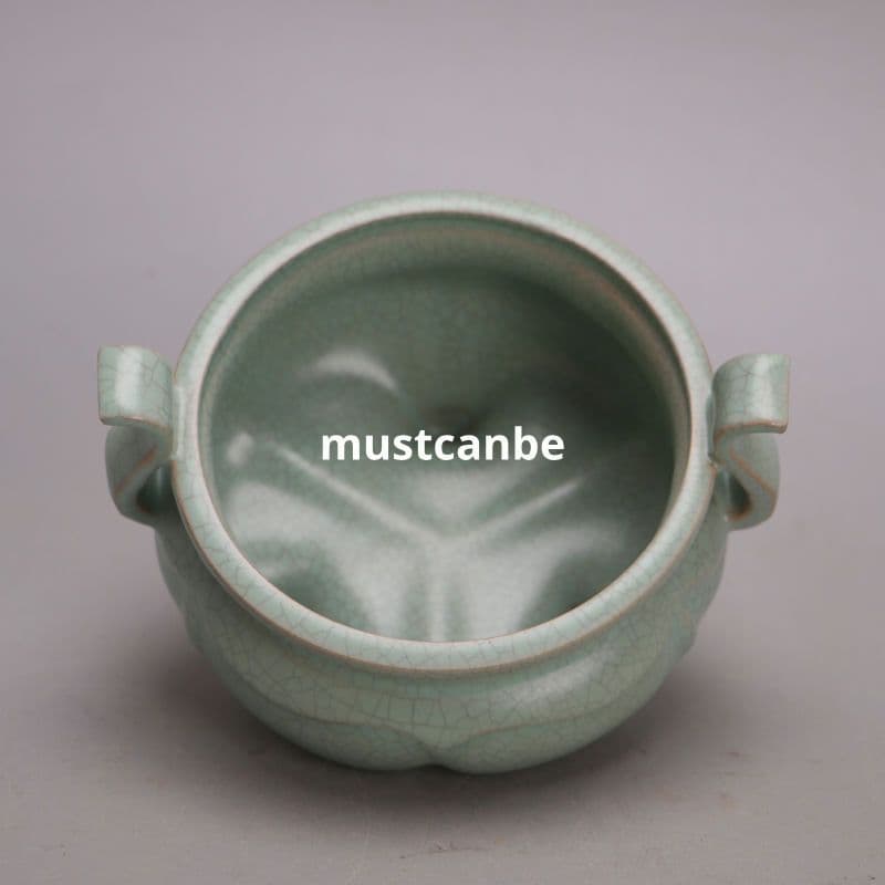 宋汝窯青釉開片支釘香炉 挿し香炉 景徳鎮 陶磁器 現代工芸品 置物