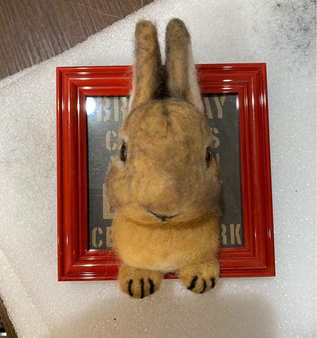 ゆり様　うさぎ羊毛フェルト額縁入り