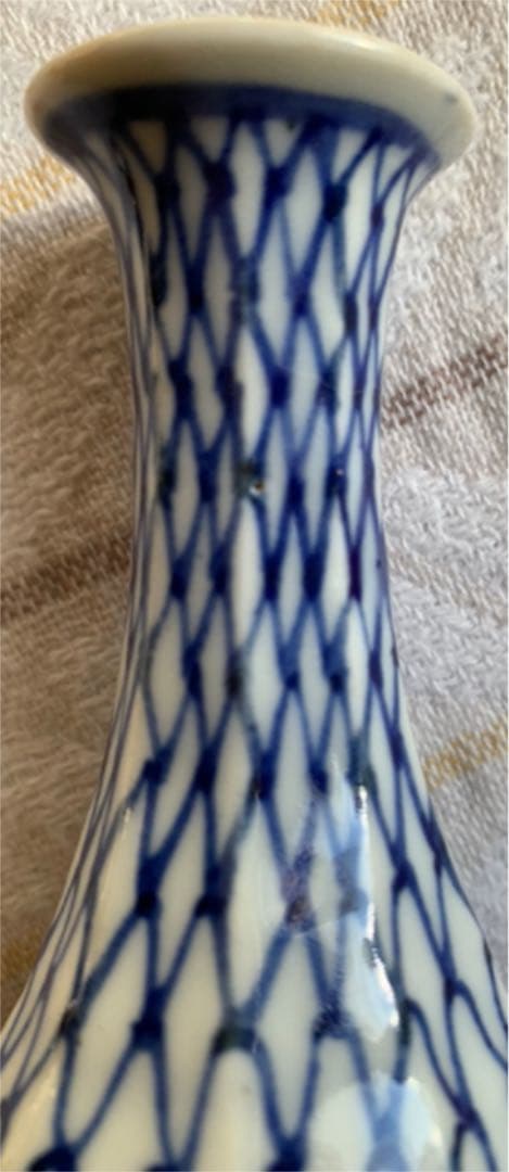 希少　初代　尾形周平　作　面取網目文徳利