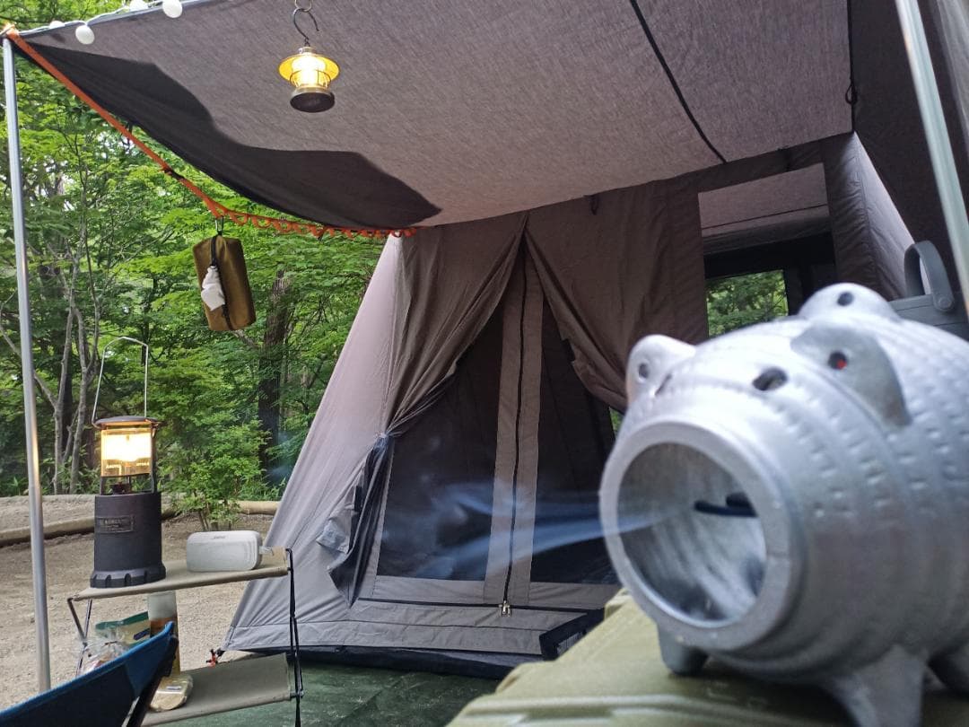 風に強い！　スプリングバー　テント　TC　ポリコットン　設営１５分！