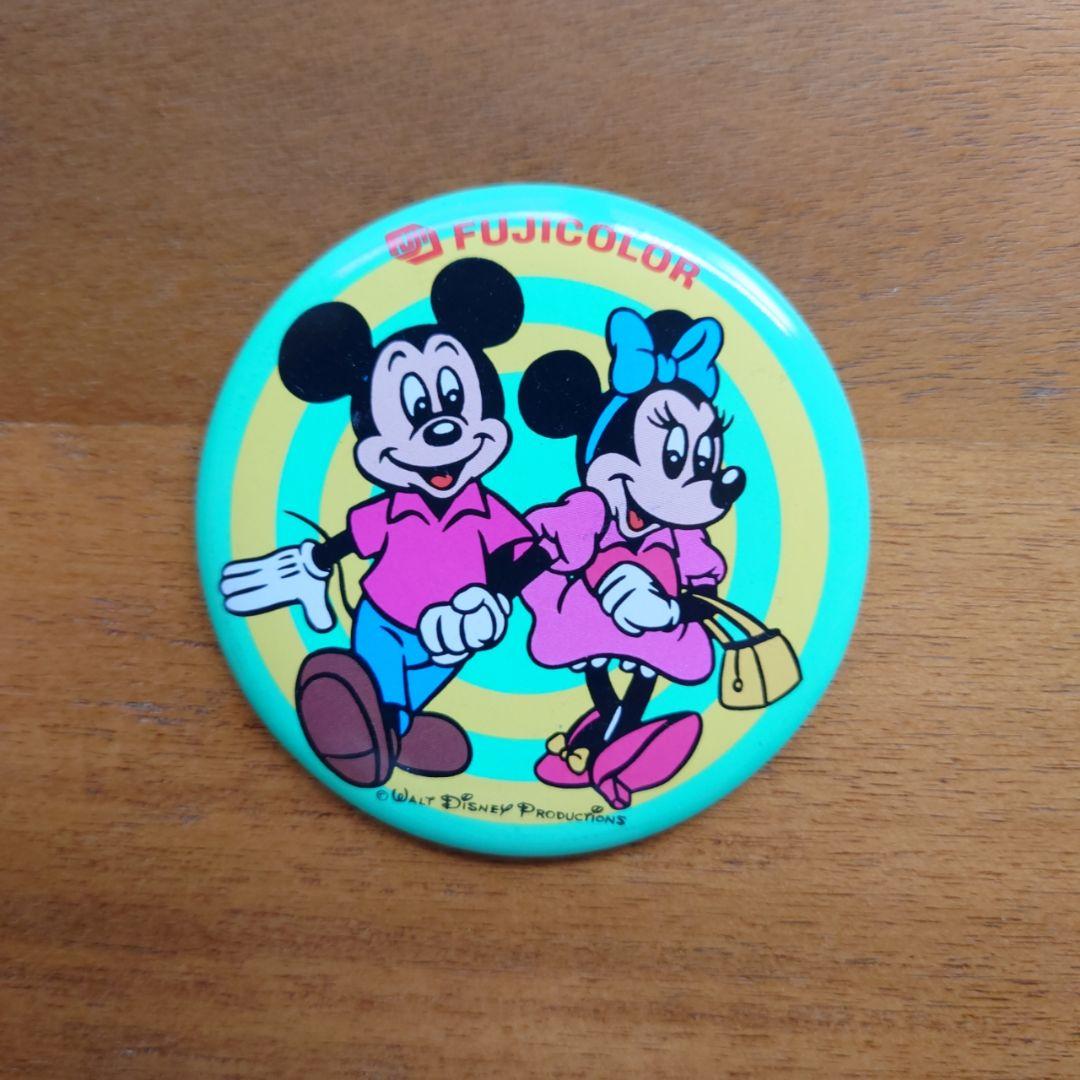 FUJICOLOR フジカラー ミッキー ミニー ピノキオ 缶バッチ 3個