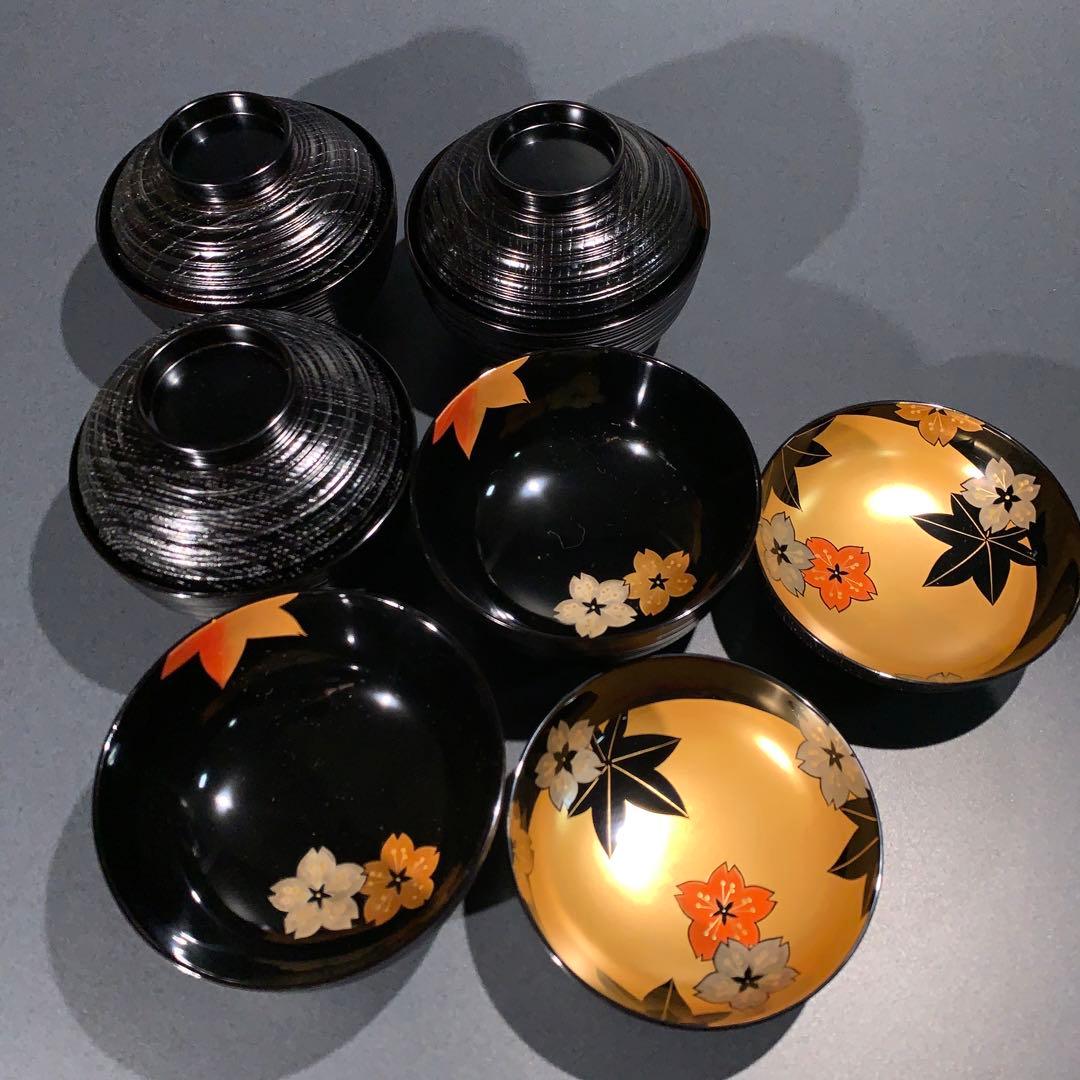 輪島塗　吸物椀5客　春秋　桜紅葉　お祝い　R0813