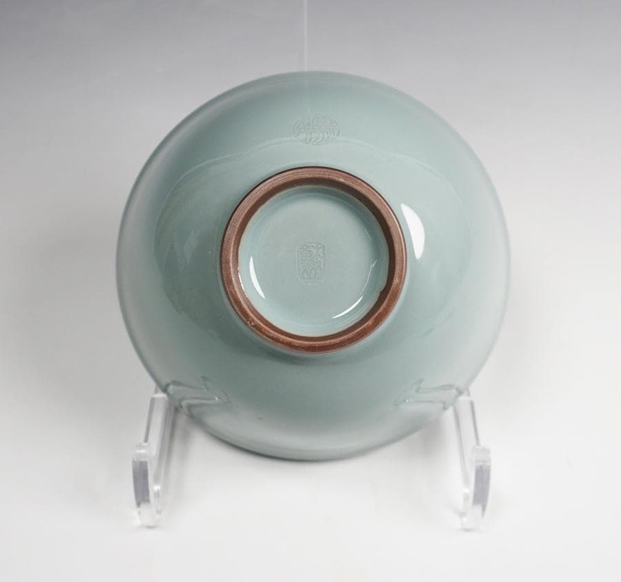 諏訪蘇山 青磁茶碗 共箱 茶道具