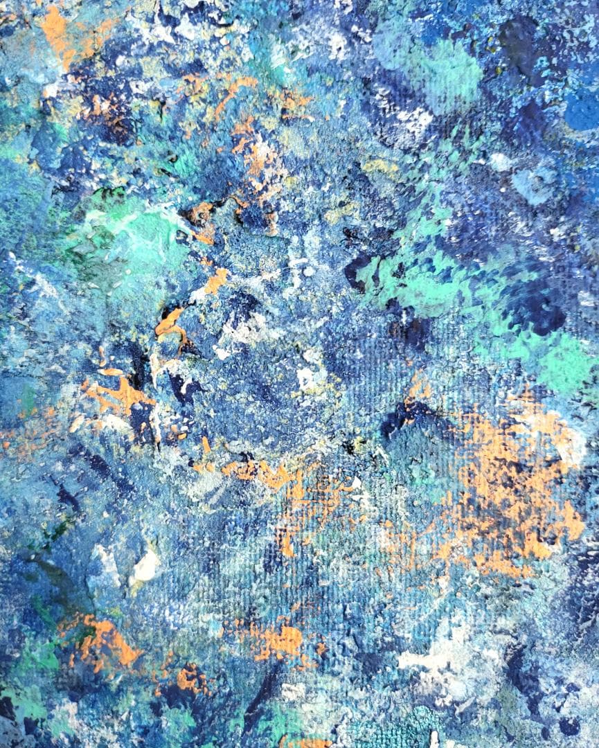 【専用】石垣の海に風がそよぐ / 抽象画 46×63㎝ A2 額縁セット