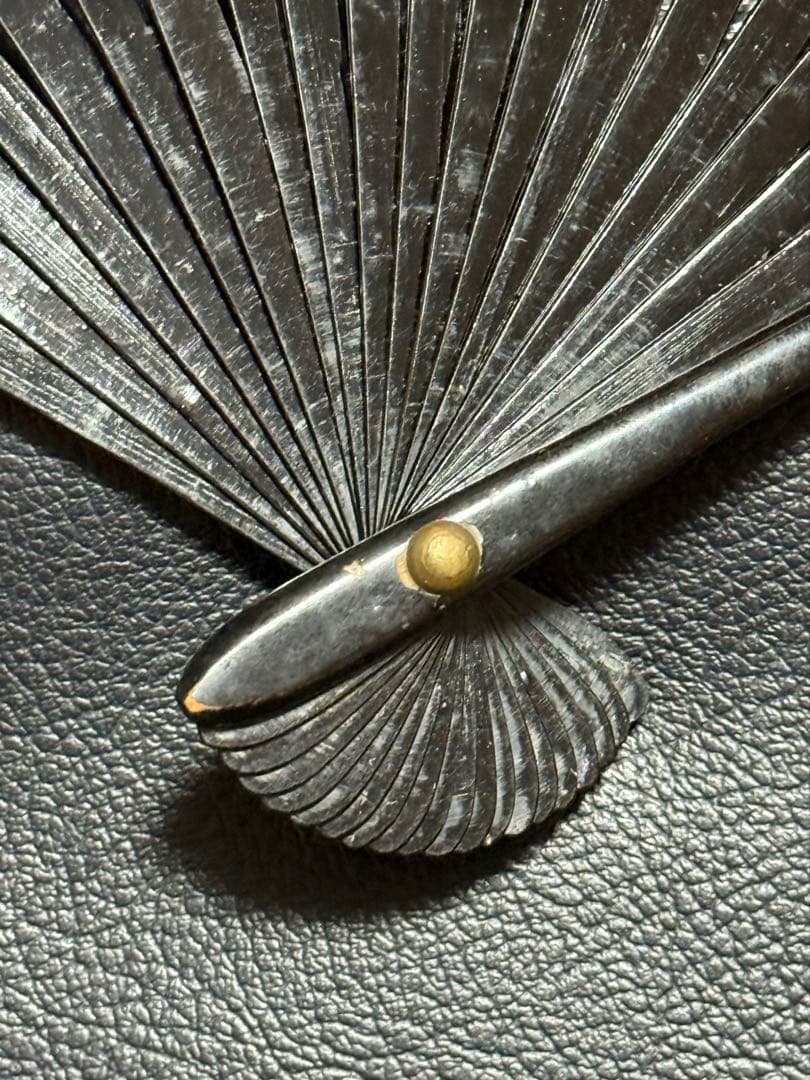 扇子　33cm 十松屋福井扇舗　勝修羅扇　旭日老松図　桐箱　仕舞扇　能楽　着物