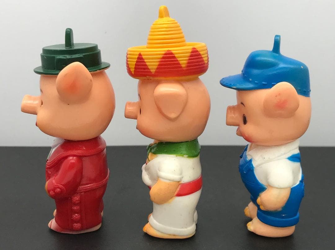 ブーフーウー 三匹の子豚 3匹のこぶた ソフビ NHK人形劇 バンダイ 当時物