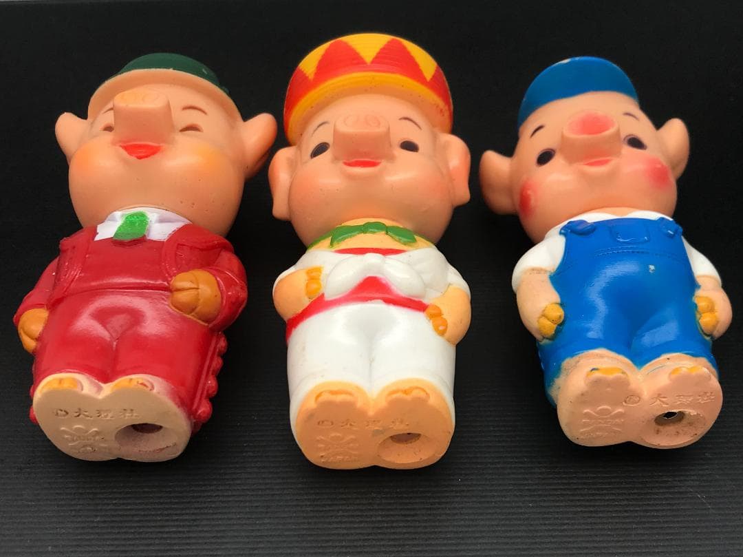 ブーフーウー 三匹の子豚 3匹のこぶた ソフビ NHK人形劇 バンダイ 当時物