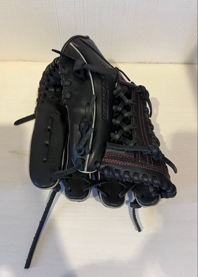 ZETT 軟式野球グローブ 右投げ 黒　少年野球　おまけ保革剤付き